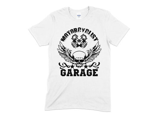 Motorycle garage skull Unisex t-shirt - Premium t-shirt from MyDesigns - Just $19.95! Shop now at Lees Krazy Teez