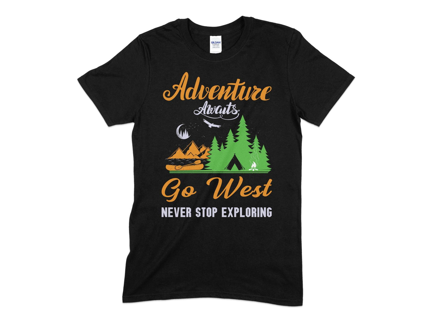 Adventure go west never stop exploring hiking t-shirt - Premium t-shirt from MyDesigns - Just $19.95! Shop now at Lees Krazy Teez