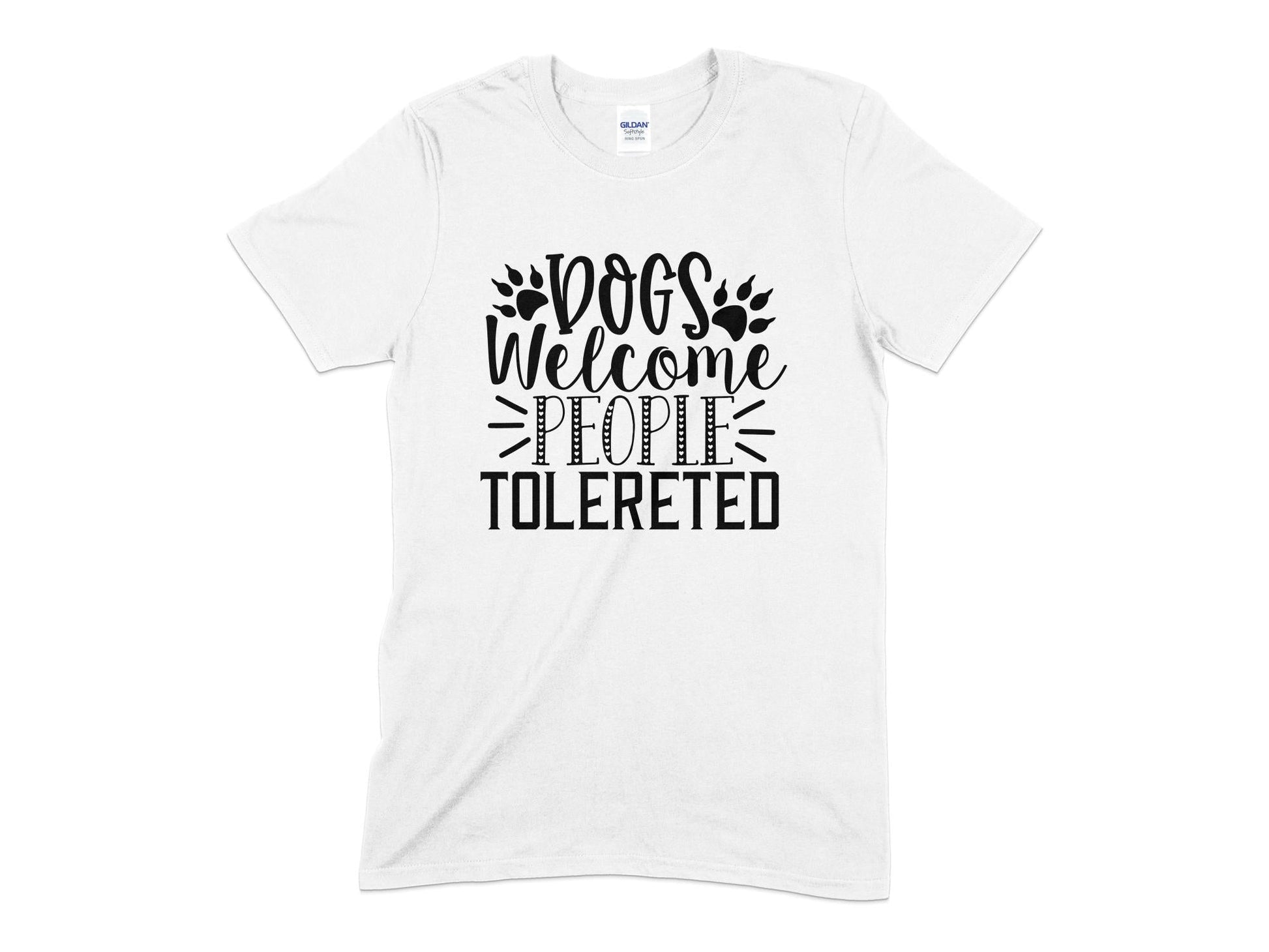 Dogs Welcome people tolereted Unisex t-shirt - Premium t-shirt from MyDesigns - Just $20.95! Shop now at Lees Krazy Teez
