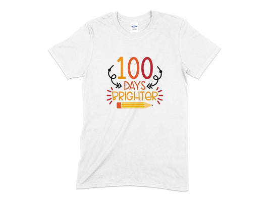 100 days brighter mens womens unisex t-shirt - Premium t-shirt from MyDesigns - Just $21.95! Shop now at Lees Krazy Teez