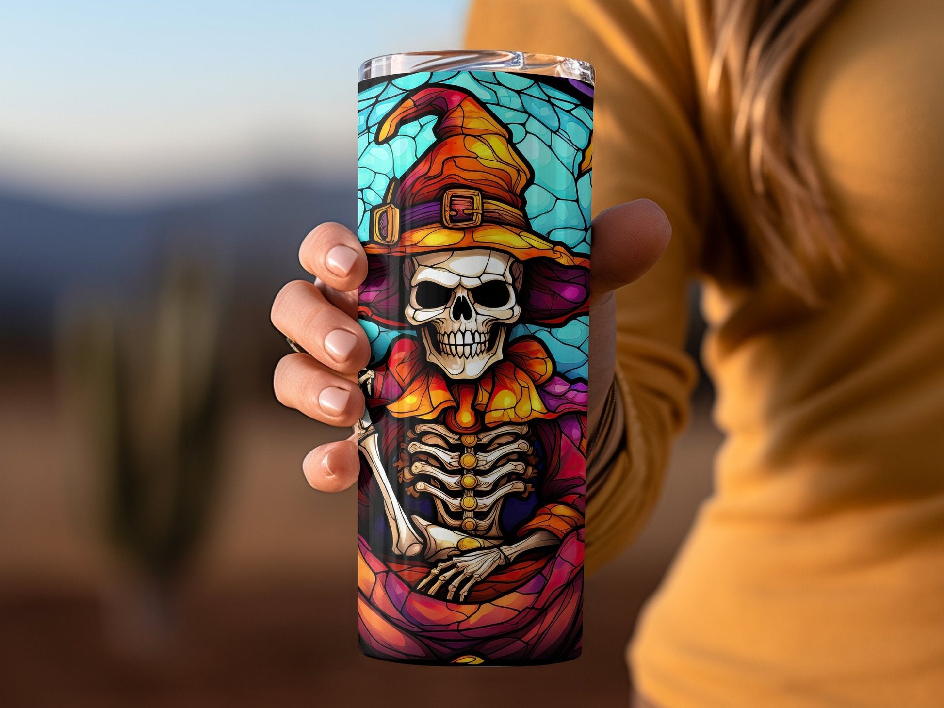 3d skull and pumplins horror 20oz skinny tumbler - Premium tumbler from MyDesigns - Just $29.95! Shop now at Lees Krazy Teez