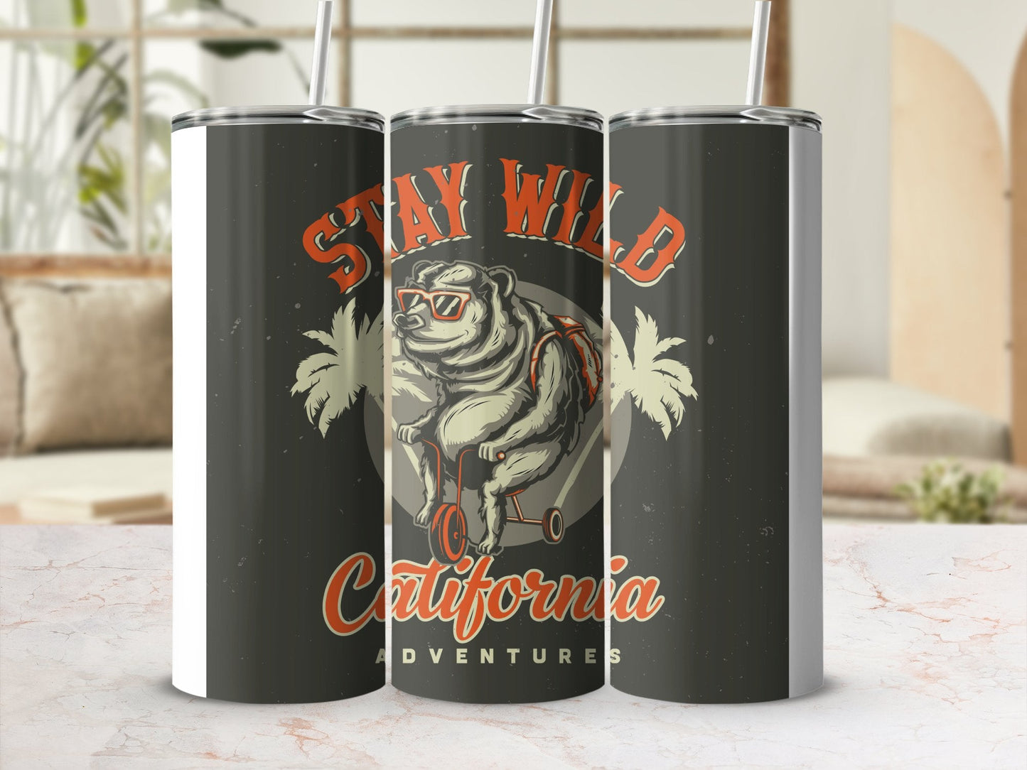 Stay wild califrornia adventures 20oz skinny tumbler - Premium tumbler from MyDesigns - Just $26.95! Shop now at Lees Krazy Teez