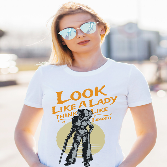 Look like a lady think like a leader T-Shirt - Premium t-shirt from MyDesigns - Just $21! Shop now at Lees Krazy Teez