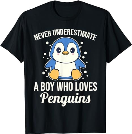 Never Underestimate A Boy Who Loved Penguins T-Shirt - Premium t-shirt from MyDesigns - Just $19.95! Shop now at Lees Krazy Teez