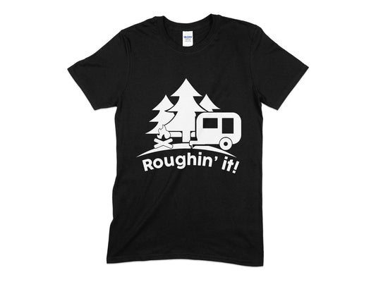 Roughin it Mens t-shirt - Premium t-shirt from MyDesigns - Just $19.95! Shop now at Lees Krazy Teez