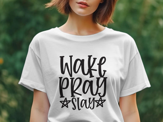 Wake Pray Slay Women's tee - Premium  from MyDesigns - Just $19.95! Shop now at Lees Krazy Teez