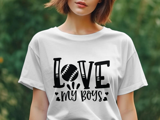 Love My Boys Women's mother tee shirt - Premium t-shirt from MyDesigns - Just $19.95! Shop now at Lees Krazy Teez