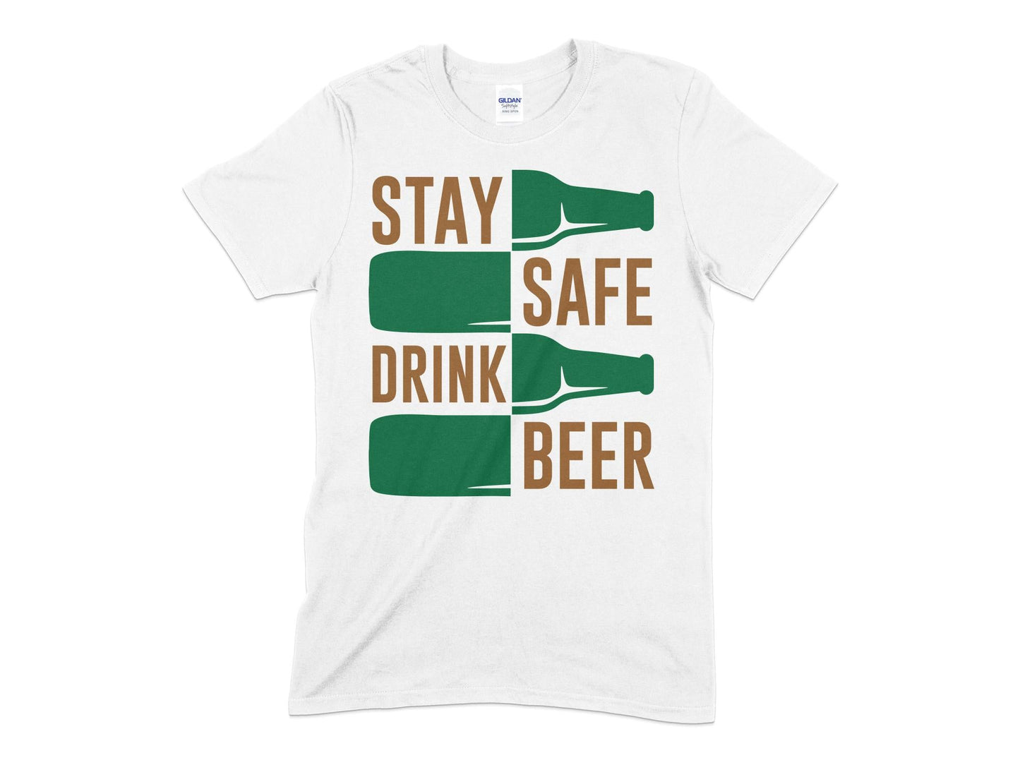 Stay safe drink beer funny drinking t-shirt - Premium t-shirt from MyDesigns - Just $19.95! Shop now at Lees Krazy Teez