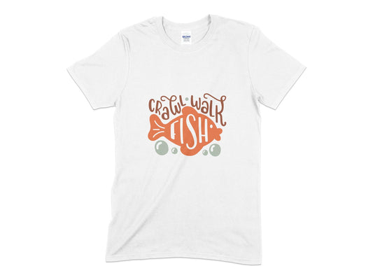 Crawl walk fish t-shirt - Premium t-shirt from MyDesigns - Just $19.95! Shop now at Lees Krazy Teez