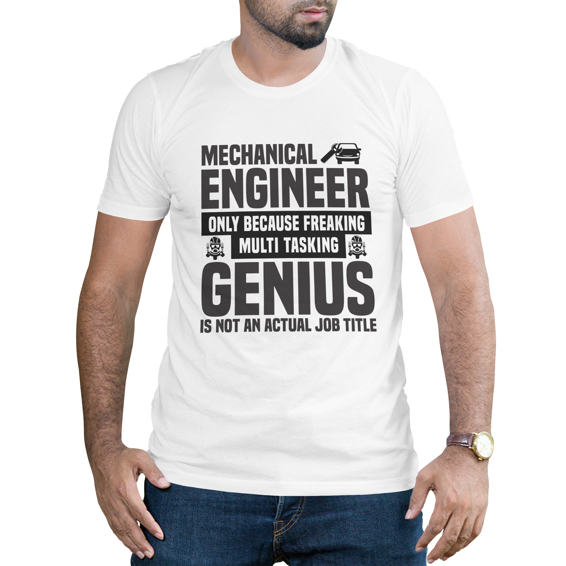 Mechanical engineer only because freaking adult genius t-shirt - Premium t-shirt from MyDesigns - Just $19.95! Shop now at Lees Krazy Teez