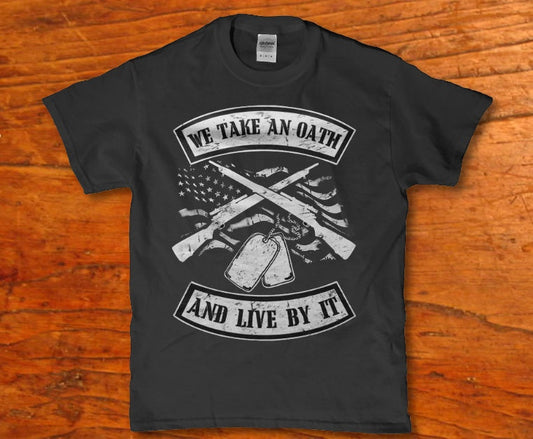 We take an oath and live by it Patriot t-shirt - Premium t-shirt from MyDesigns - Just $19.95! Shop now at Lees Krazy Teez