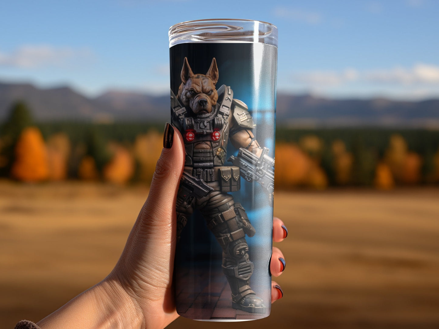 3d future soldier dog 20oz skinny tumbler - Premium tumbler from MyDesigns - Just $29.95! Shop now at Lees Krazy Teez