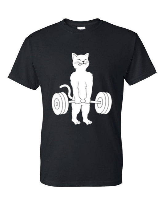 Cat deadlifting powerlifting unisex t-shirt - Premium t-shirt from MyDesigns - Just $19.95! Shop now at Lees Krazy Teez