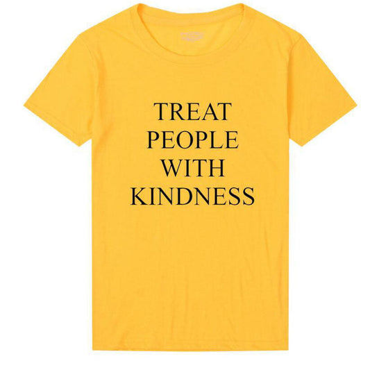 Treat People With Kindness Letter Print Women's friendly trendy T-shirts - Premium t-shirt from eprolo - Just $16.95! Shop now at Lees Krazy Teez