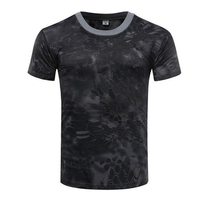 Rapid Dry Camo Tactical Shirt: Short Sleeve Men's for Hiking and Hunting - Premium t-shirt from eprolo - Just $24.95! Shop now at Lees Krazy Teez