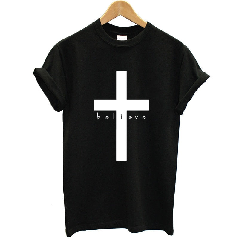 Christian cross Short Sleeve Loose Fit Women t-shirt Ascension Day - Premium t-shirt from eprolo - Just $19.95! Shop now at Lees Krazy Teez