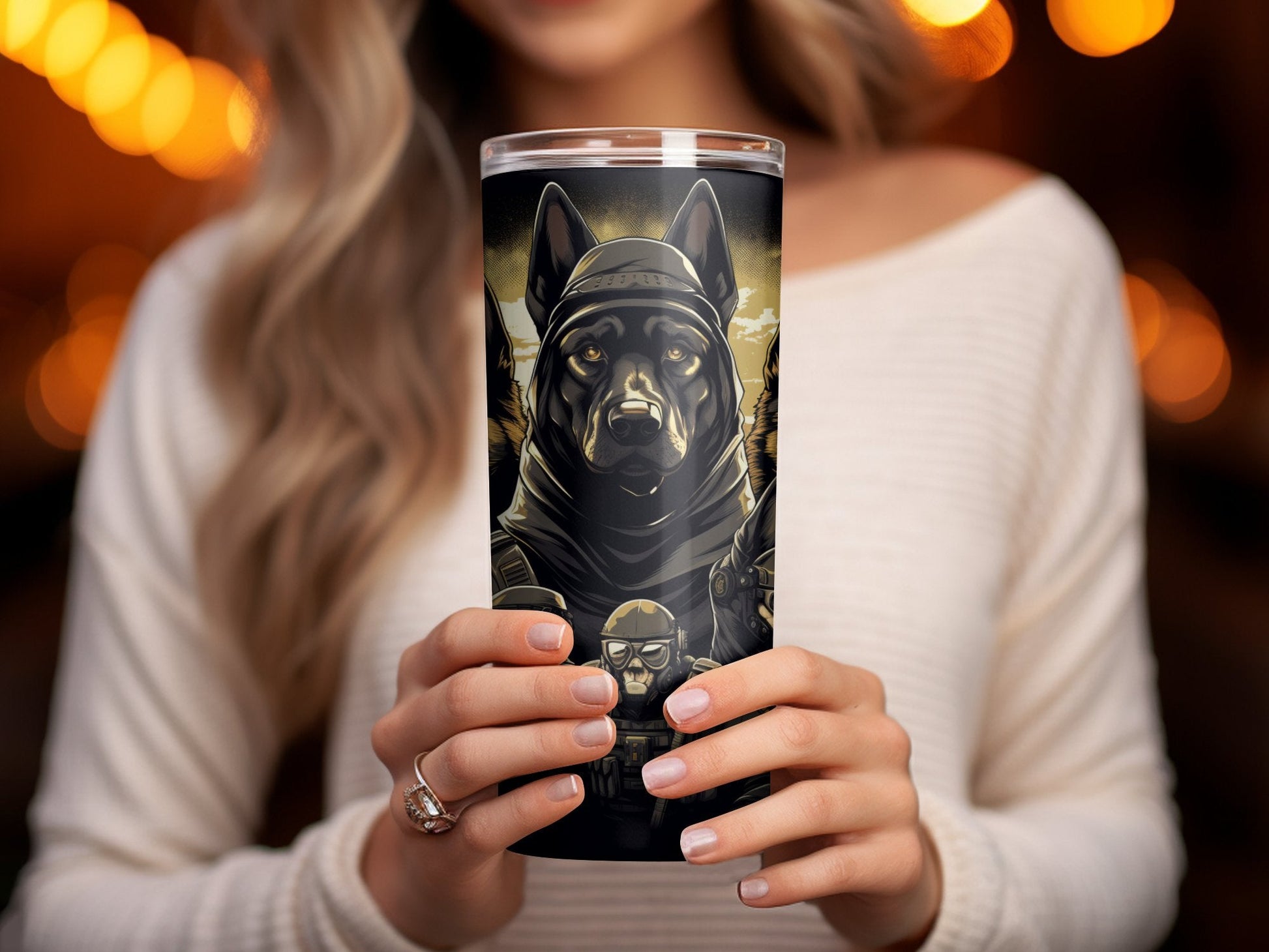 3d dogs going to war 20oz skinny patriot tumbler - Premium tumbler from MyDesigns - Just $29.95! Shop now at Lees Krazy Teez