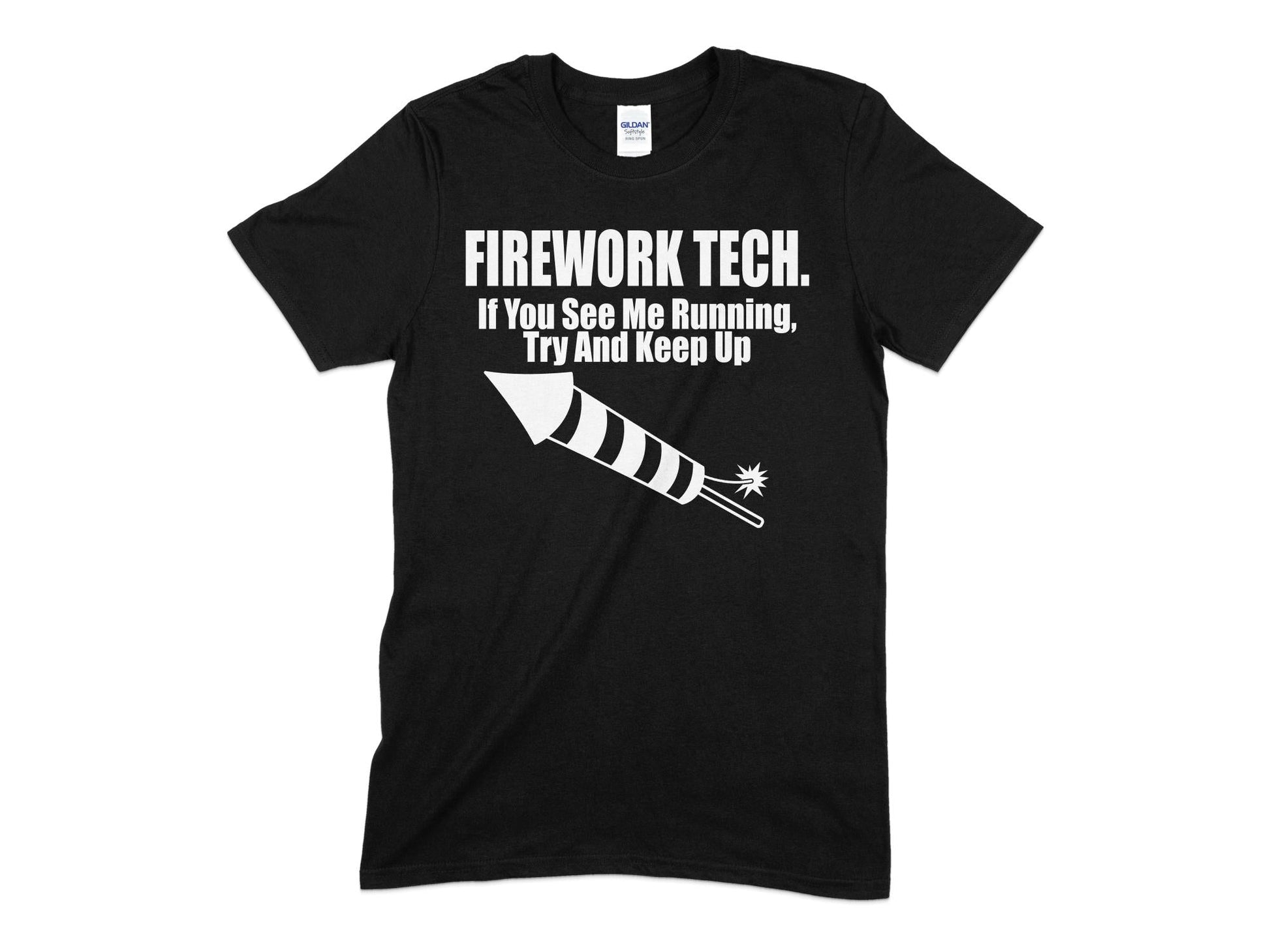 Firework Tech if you see me running try and keep up - Premium t-shirt from MyDesigns - Just $21.95! Shop now at Lees Krazy Teez