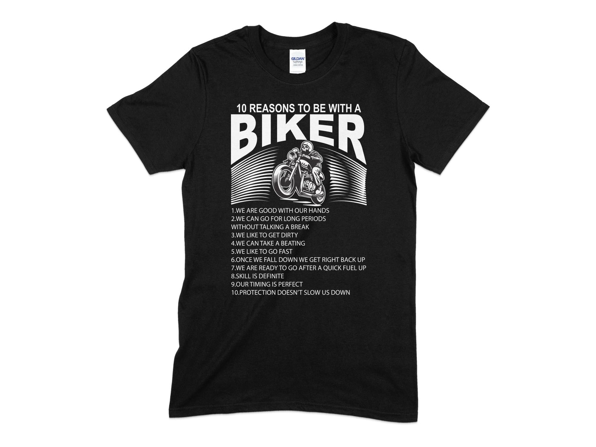 10 reasons to be with a biker t-shirt - Premium t-shirt from MyDesigns - Just $19.95! Shop now at Lees Krazy Teez