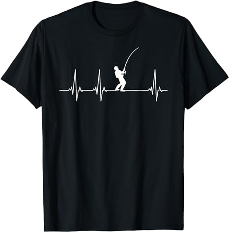 Fishing heartbeat awesome hilarious funny fishermens T-Shirt - Premium t-shirt from MyDesigns - Just $16.95! Shop now at Lees Krazy Teez