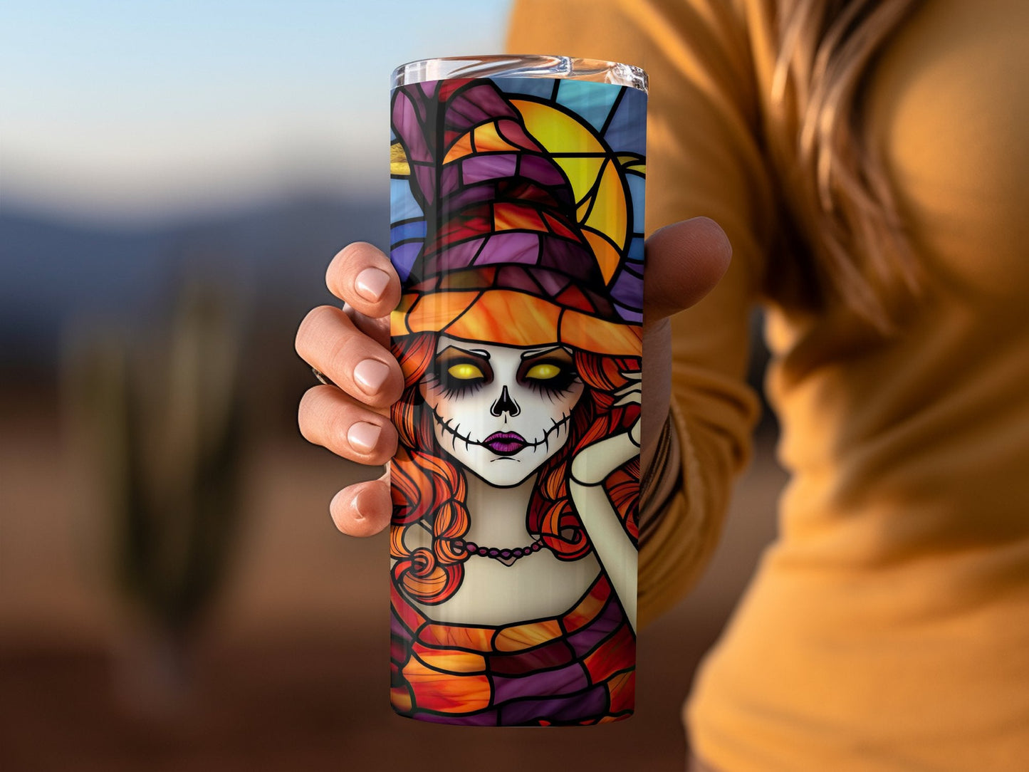 Halloween freaky witch mom 20oz skinny tumbler - Premium tumbler from MyDesigns - Just $26.95! Shop now at Lees Krazy Teez