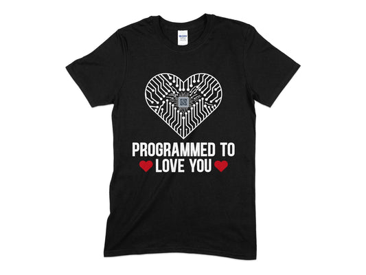 Programmed to love you womens t-shirt - Premium t-shirt from MyDesigns - Just $17.95! Shop now at Lees Krazy Teez