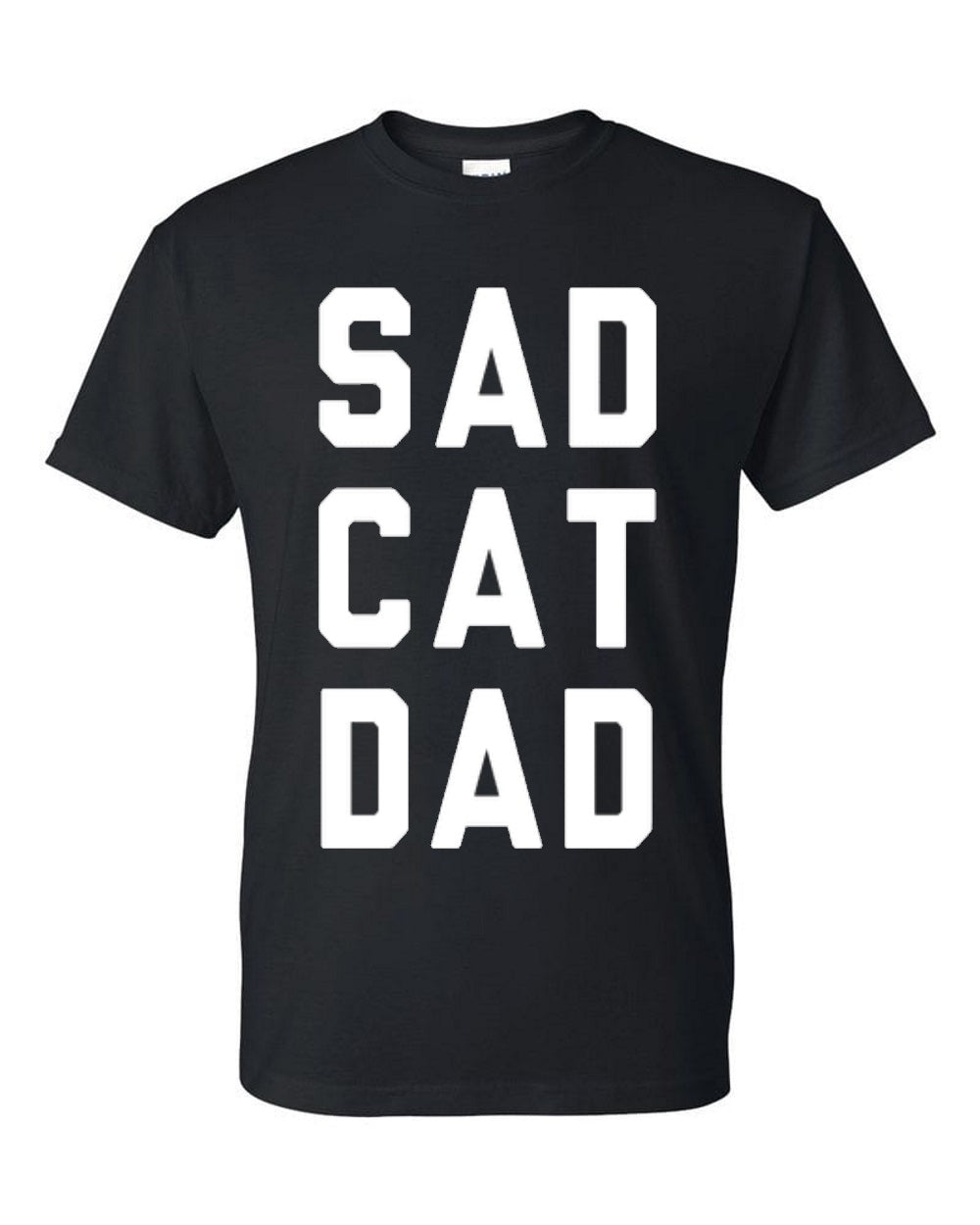 Sad cat dad Men's classic cotton t-shirt - Premium t-shirt from MyDesigns - Just $19.95! Shop now at Lees Krazy Teez