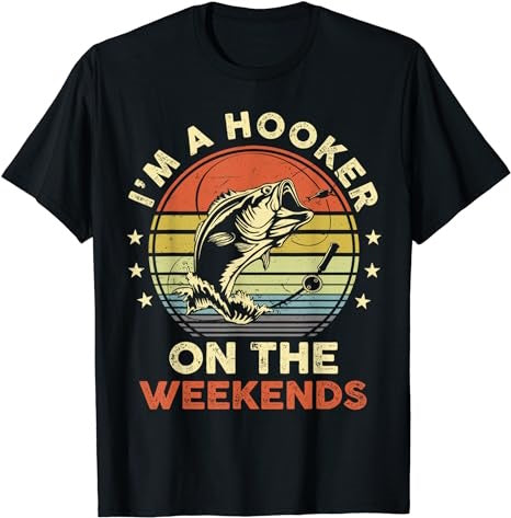 I'm a Hooker on the Weekends Bass Fish T-Shirt - Premium t-shirt from MyDesigns - Just $16.95! Shop now at Lees Krazy Teez
