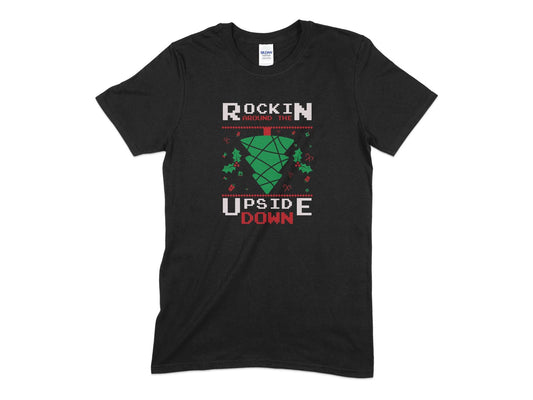 Rockin around the upside down christmas 2023 t-shirt - Premium t-shirt from MyDesigns - Just $19.95! Shop now at Lees Krazy Teez