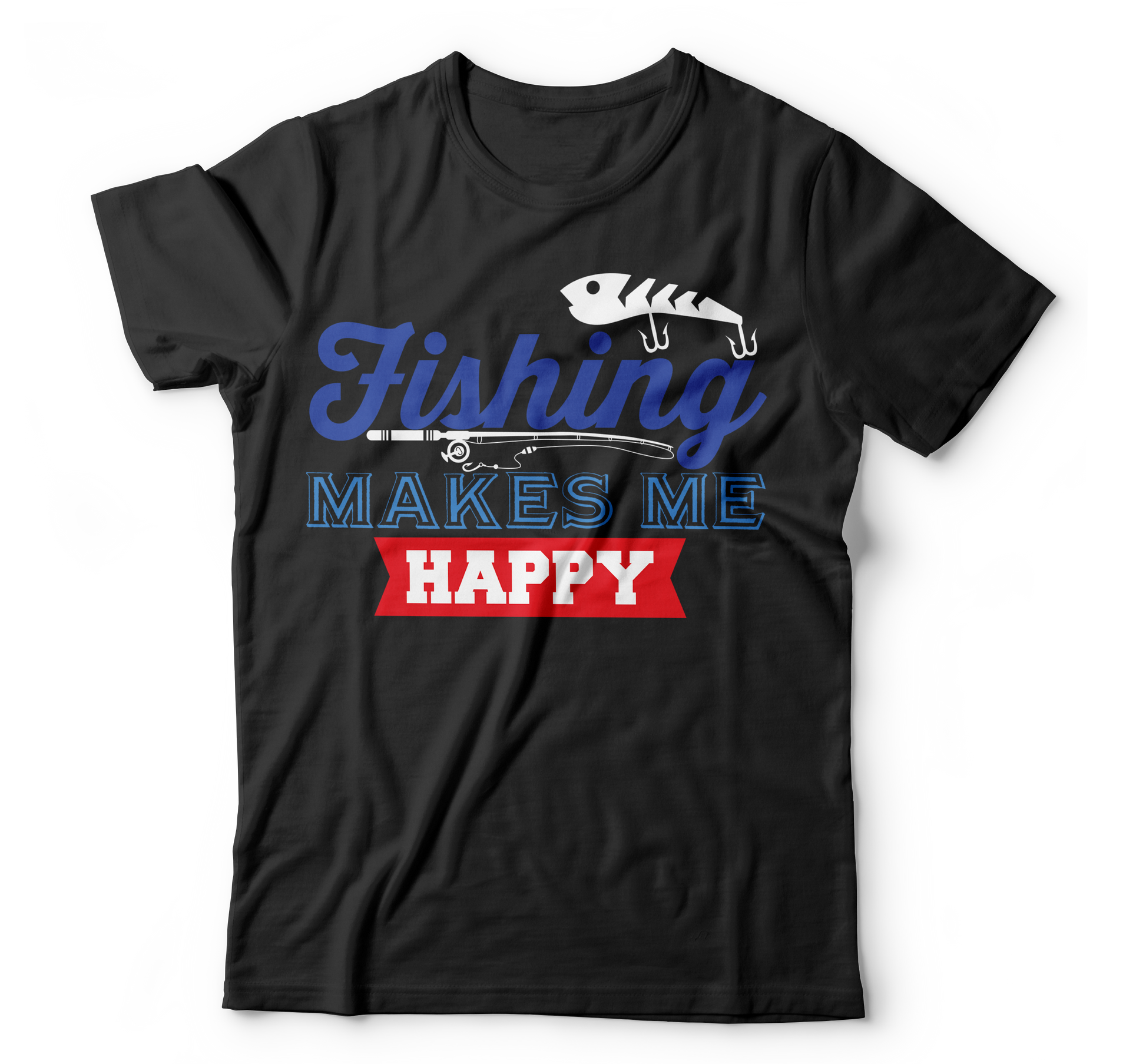 Fishing makes me happy t-shirt - Premium t-shirt from MyDesigns - Just $21.95! Shop now at Lees Krazy Teez