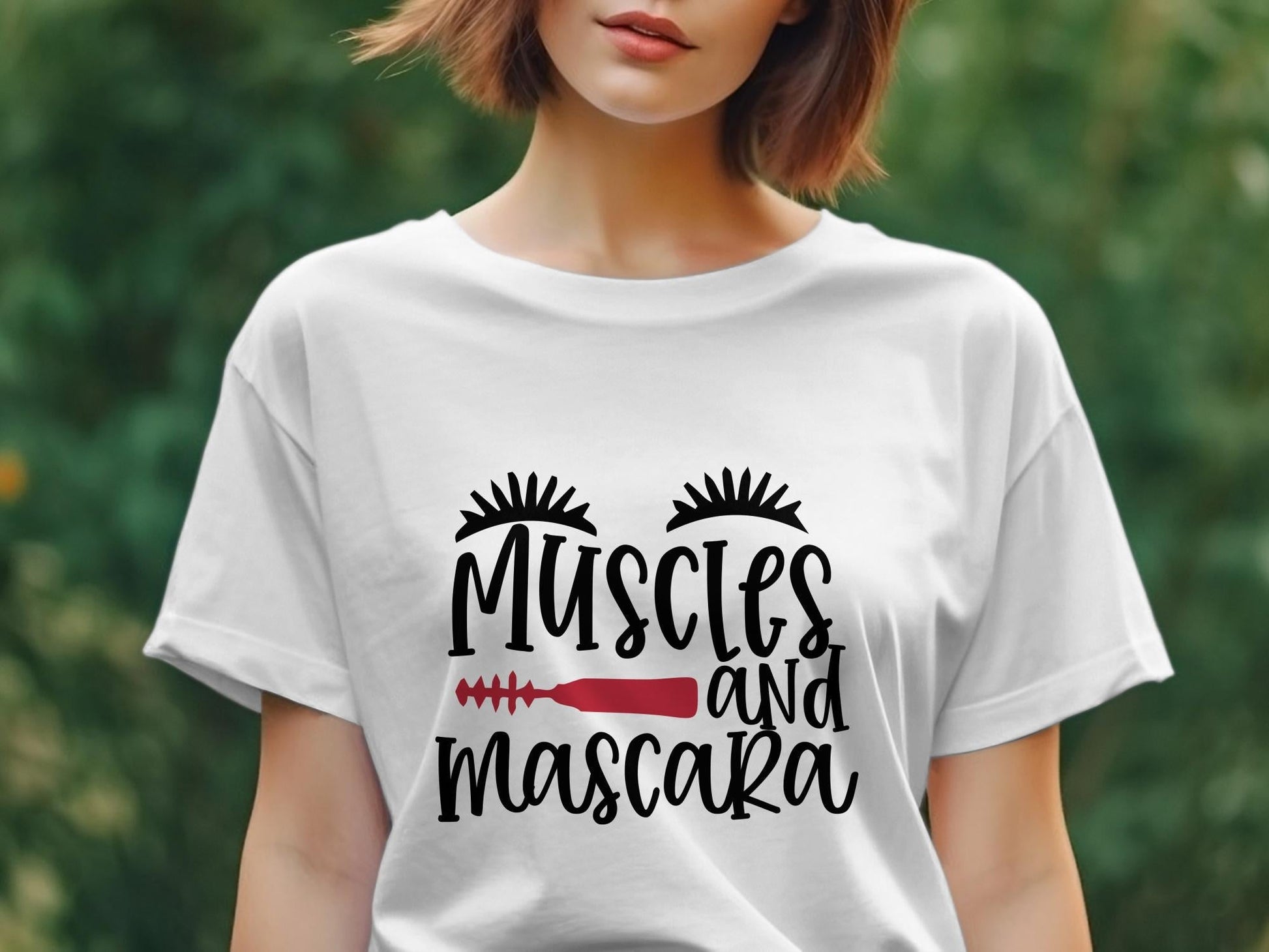 Muscles and mascara Women's awesome tee - Premium t-shirt from MyDesigns - Just $19.95! Shop now at Lees Krazy Teez