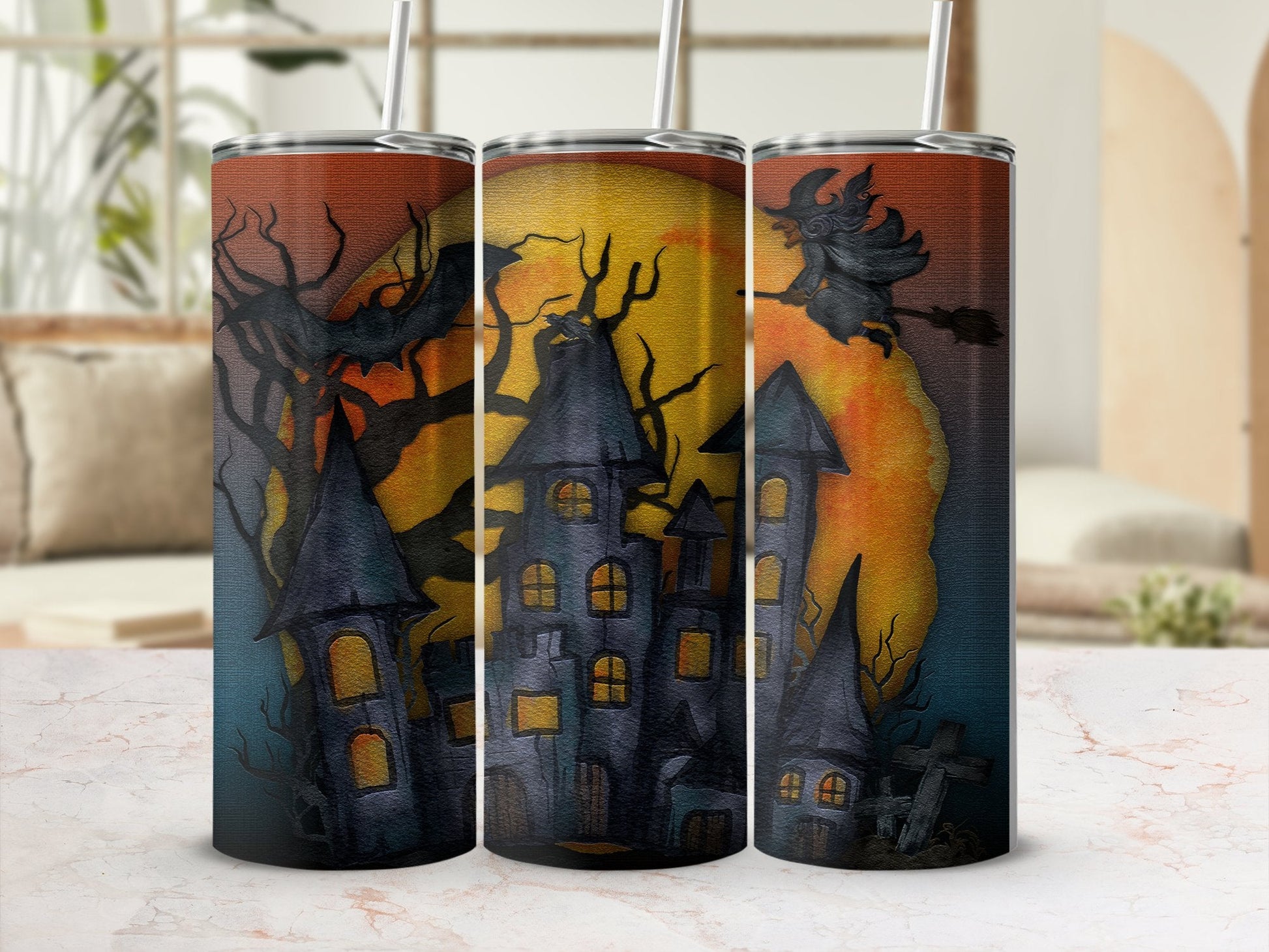 Haunted house 20oz tumbler 20oz skinny tumbler - Premium tumbler from MyDesigns - Just $26.95! Shop now at Lees Krazy Teez