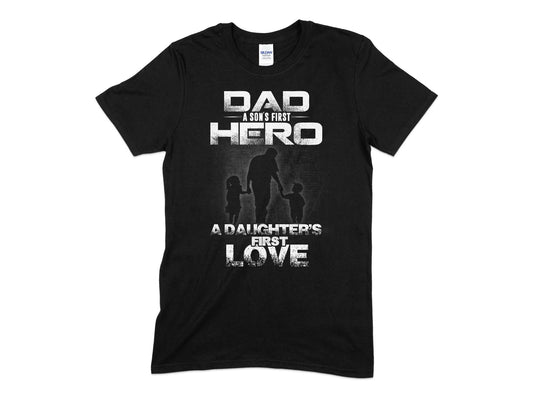 Dad a sons first hero a daughters first love t-shirt - Premium t-shirt from MyDesigns - Just $19.95! Shop now at Lees Krazy Teez