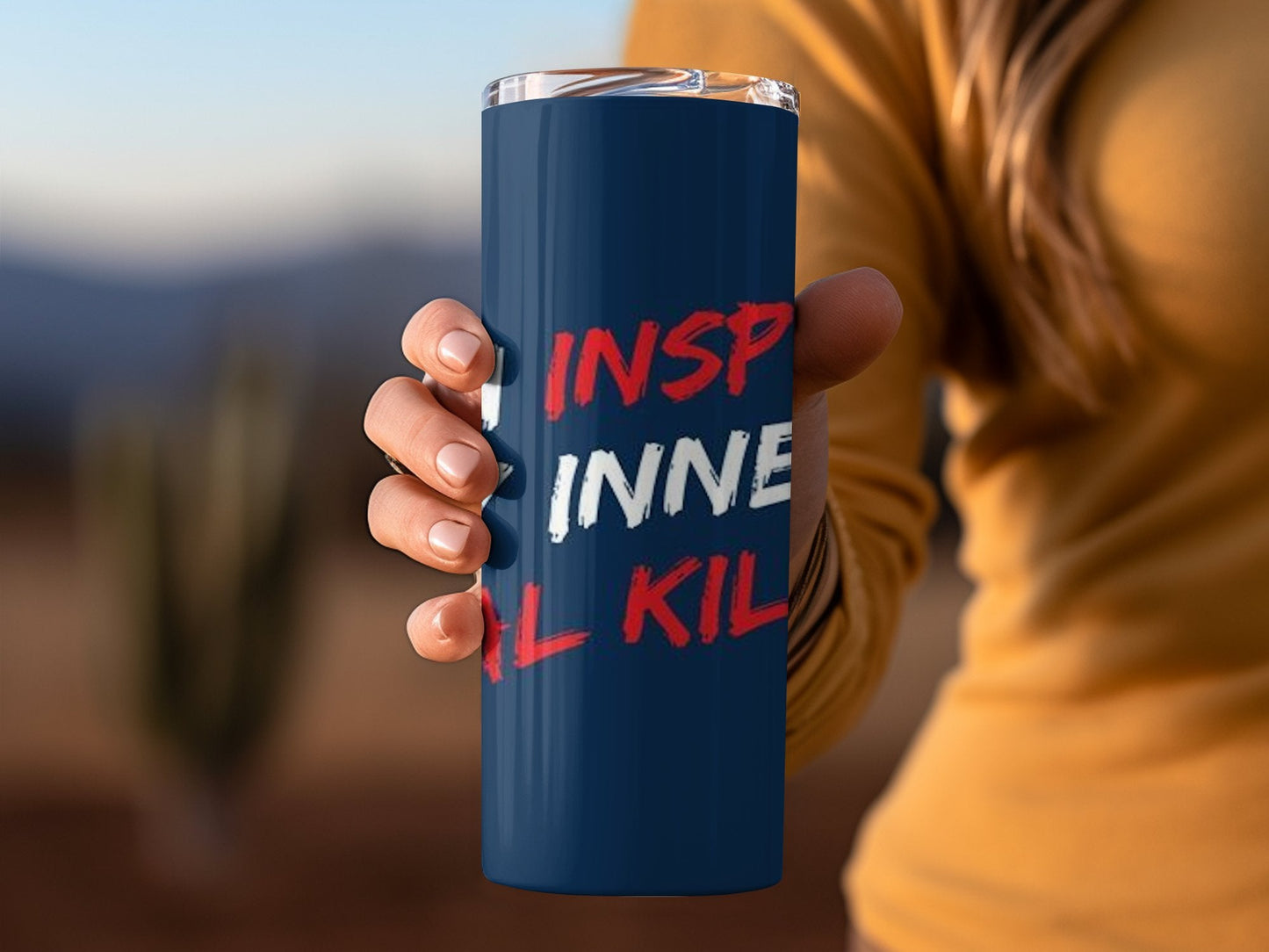 You inspire my inner serial killer 20oz skinny tumbler - Premium tumbler from MyDesigns - Just $29.95! Shop now at Lees Krazy Teez