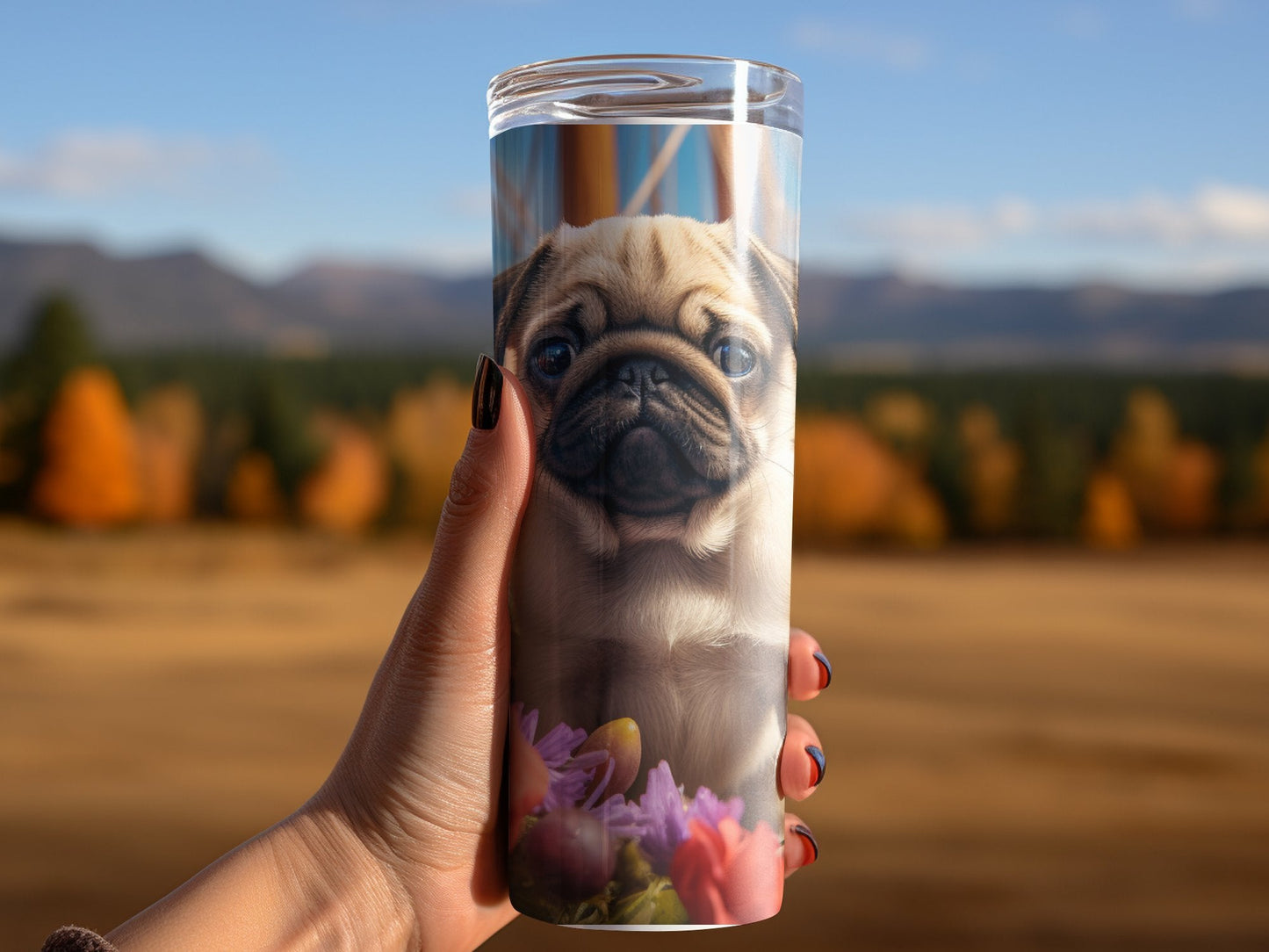 Cute Pug Puppy On A Ship 20 Oz 20oz skinny tumbler - Premium tumbler from MyDesigns - Just $26.95! Shop now at Lees Krazy Teez