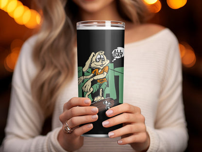 All day skate 3d skinny 20oz skinny tumbler - Premium tumbler from MyDesigns - Just $29.95! Shop now at Lees Krazy Teez