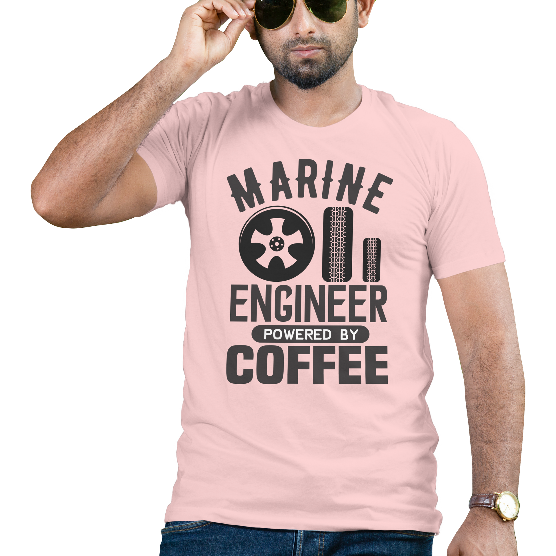 Marine engineer powered by coffee t-shirt - Premium t-shirt from MyDesigns - Just $19.95! Shop now at Lees Krazy Teez