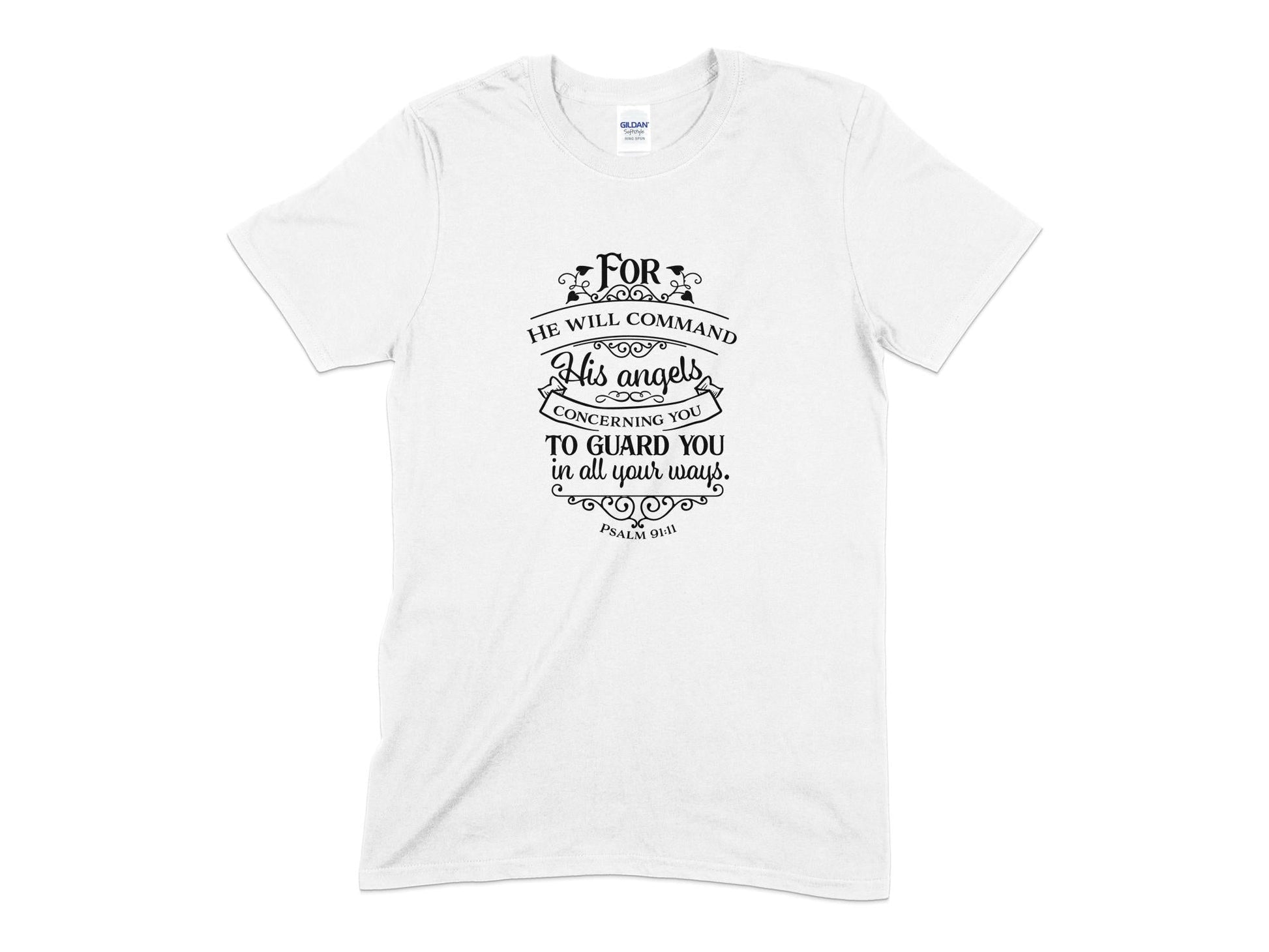 For he will command his angels concerning you t-shirt - Premium t-shirt from MyDesigns - Just $19.95! Shop now at Lees Krazy Teez