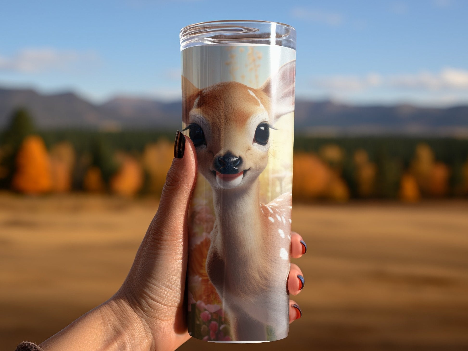 Cute Baby Deer 20 Oz tumbler 20oz skinny tumbler - Premium tumbler from MyDesigns - Just $26.95! Shop now at Lees Krazy Teez