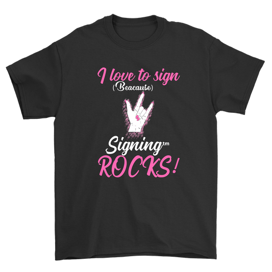 I love to sign signing rocks t-shirt - Premium t-shirt from MyDesigns - Just $19.95! Shop now at Lees Krazy Teez