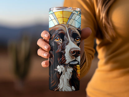 Stained glass puppy dog tumbler - 20oz skinny sublimation - Premium tumbler from MyDesigns - Just $29.95! Shop now at Lees Krazy Teez