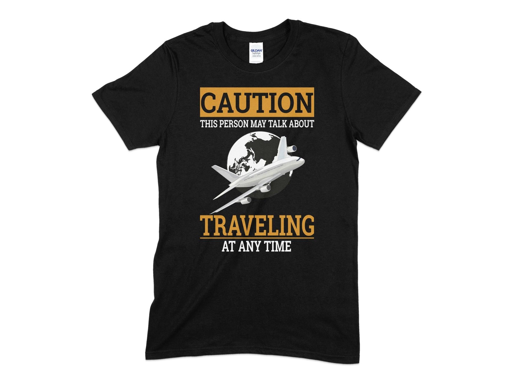 Caution this person may talk about traveling at any time t-shirt - Premium t-shirt from MyDesigns - Just $19.95! Shop now at Lees Krazy Teez