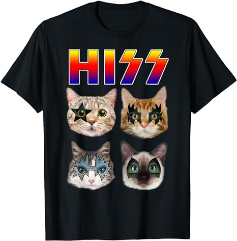 Hiss Funny Cats Kittens Rock Rockin Short Sleeve T-shirt - Premium t-shirt from Lees Krazy Teez - Just $19.95! Shop now at Lees Krazy Teez