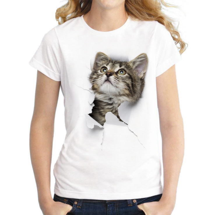 3D cat Print Casual graphic - Women's Animal t-shirt - Premium t-shirt from eprolo - Just $19.95! Shop now at Lees Krazy Teez