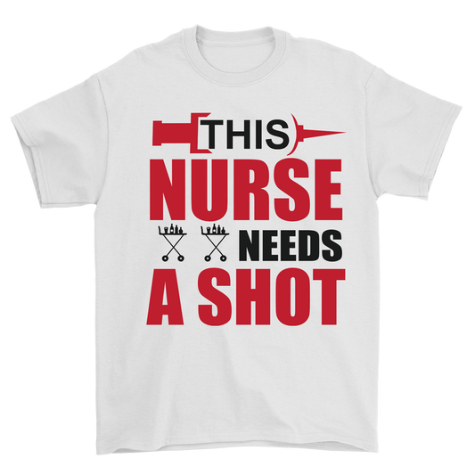 This nurse needs a shot t-shirt - Premium t-shirt from MyDesigns - Just $19.95! Shop now at Lees Krazy Teez