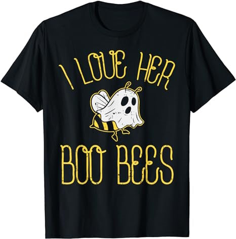 I Love Her Boo Bees Couples Halloween Adult Costume His Men T-Shirt - Premium t-shirt from MyDesigns - Just $19.95! Shop now at Lees Krazy Teez