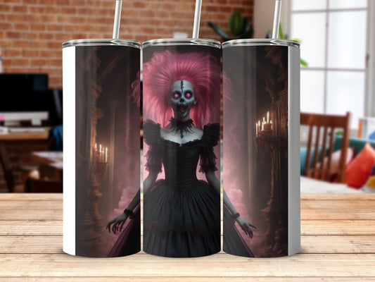 3d evil zombie pink witch 20oz skinny horror tumbler - Premium tumbler from MyDesigns - Just $26.95! Shop now at Lees Krazy Teez