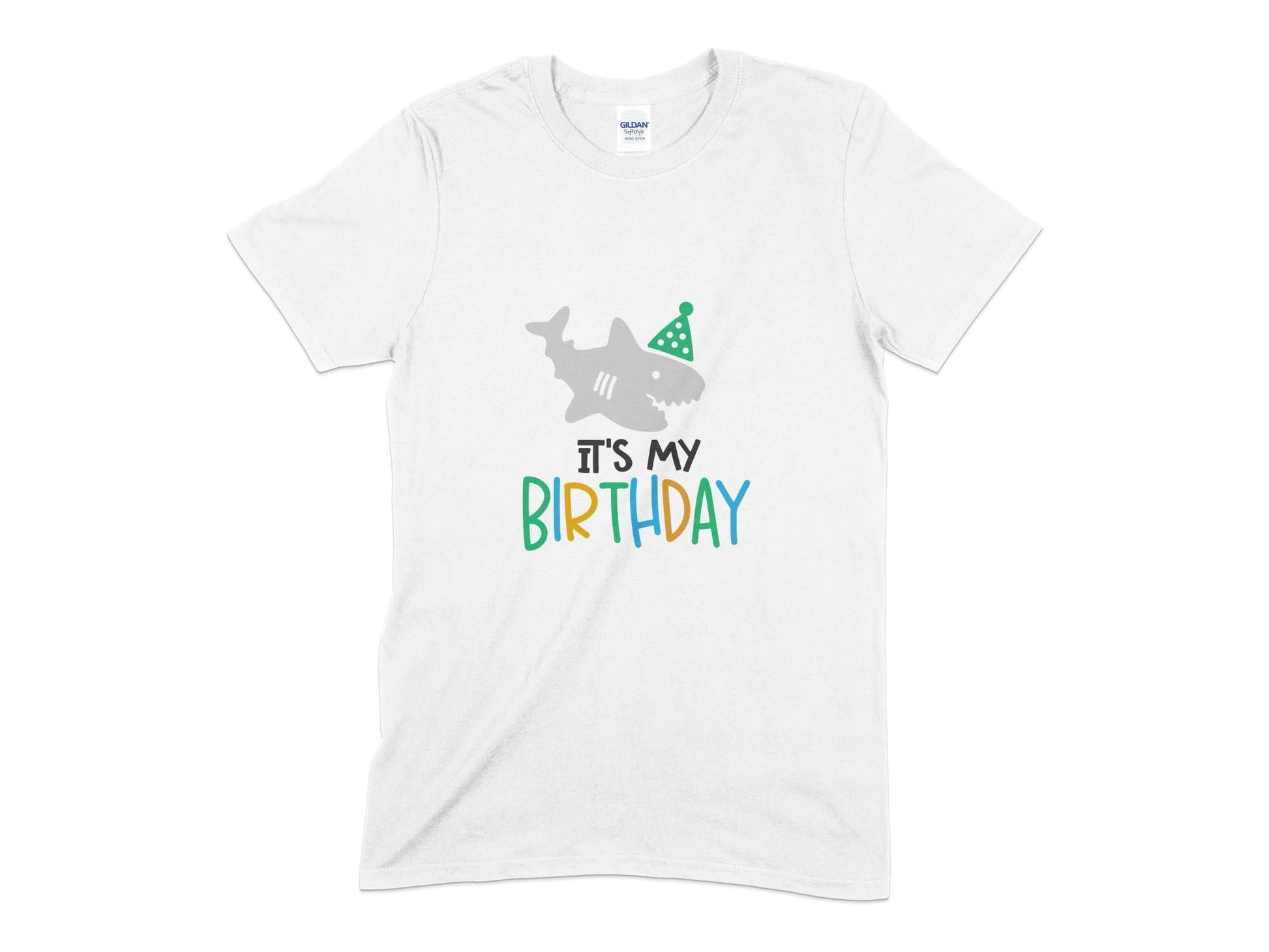 Its my birthday shark Unisex Men's Women's t-shirt - Premium t-shirt from MyDesigns - Just $19.95! Shop now at Lees Krazy Teez
