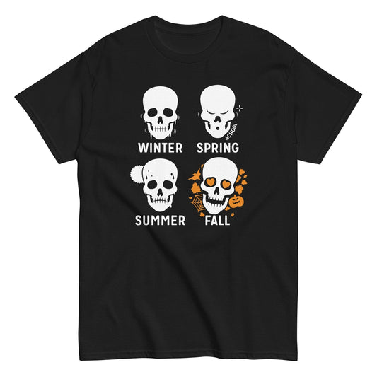 Skull winter spring summer fall halloween t-shirt - Premium t-shirt from MyDesigns - Just $16.95! Shop now at Lees Krazy Teez