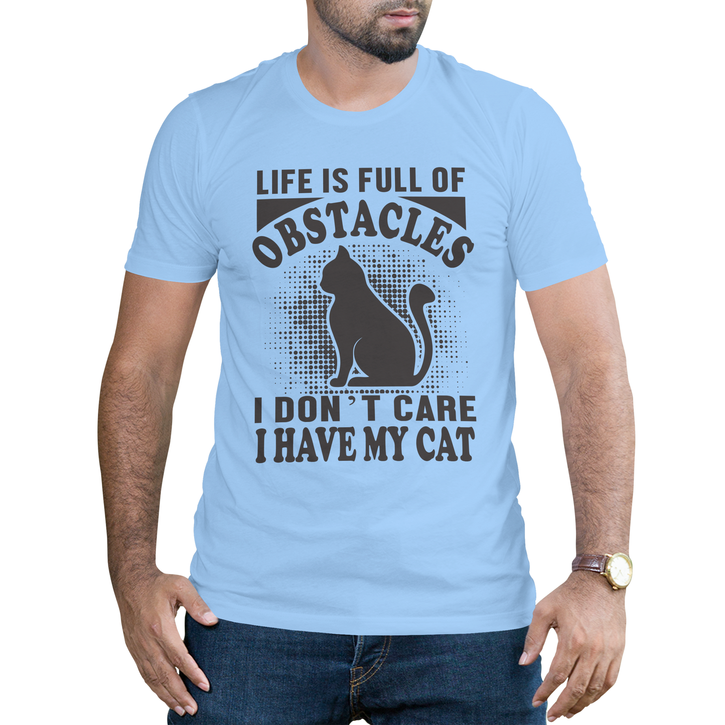 Life is full of obstacles i dont care i have a cat t-shirt - Premium t-shirt from MyDesigns - Just $19.95! Shop now at Lees Krazy Teez